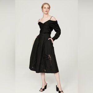 Stella Jean Black Lace Midi Skirt